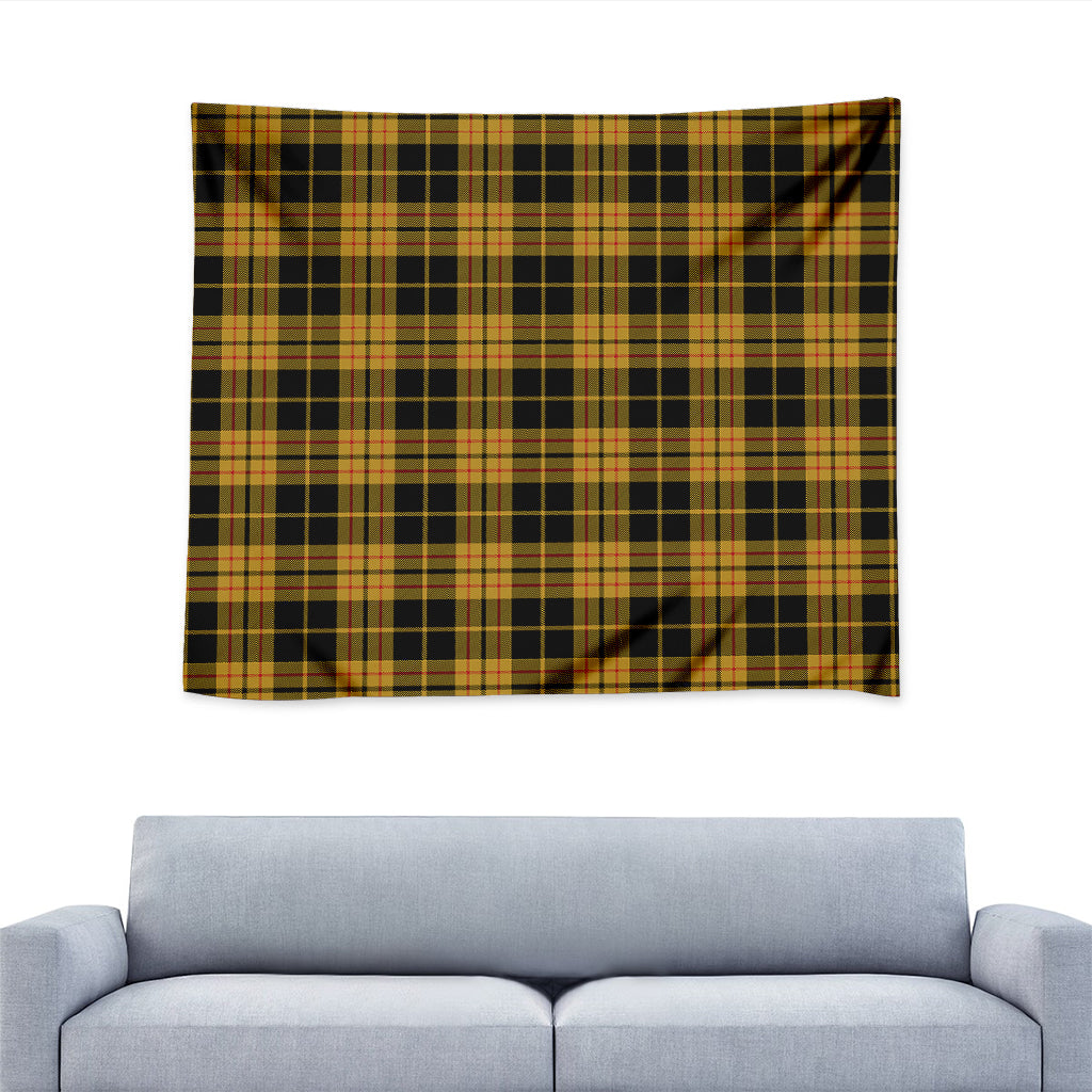 Black And Yellow Tartan Pattern Print Tapestry