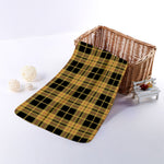 Black And Yellow Tartan Pattern Print Towel