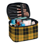 Black And Yellow Tartan Pattern Print Travel Makeup Bag