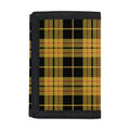 Black And Yellow Tartan Pattern Print Trifold Wallet