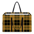 Black And Yellow Tartan Pattern Print Utility Tote Bag