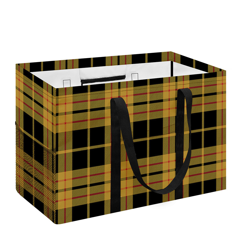 Black And Yellow Tartan Pattern Print Utility Tote Bag