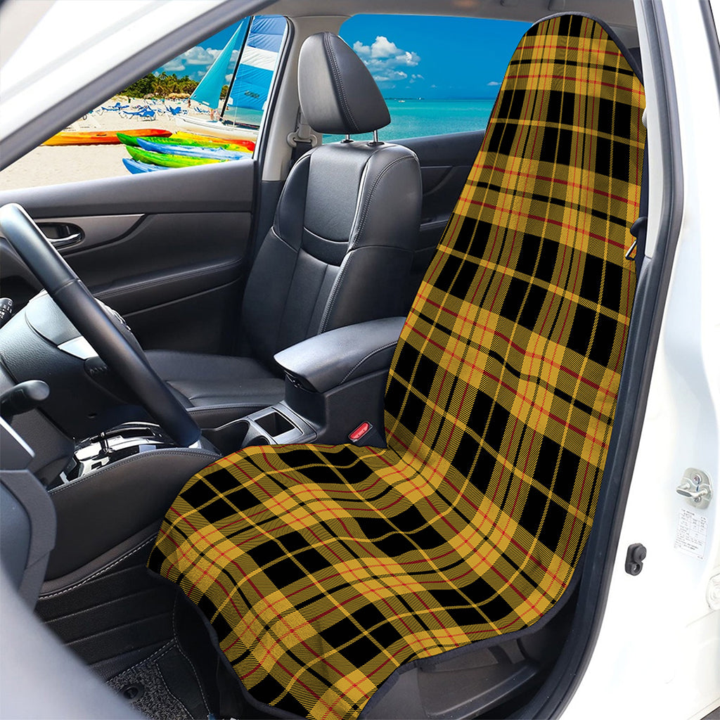 Black And Yellow Tartan Pattern Print Waterproof Car Seat Cover