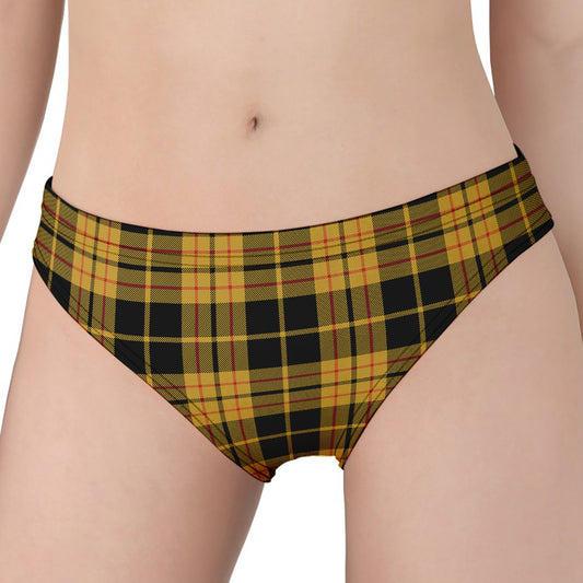 Black And Yellow Tartan Pattern Print Women's Panties