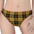 Black And Yellow Tartan Pattern Print Women's Thong