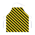 Black And Yellow Warning Striped Print Adjustable Apron