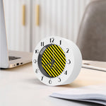 Black And Yellow Warning Striped Print Alarm Clock