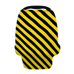 Black And Yellow Warning Striped Print Baby Seat Cover