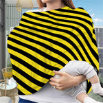 Black And Yellow Warning Striped Print Baby Seat Cover