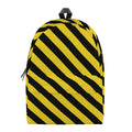 Black And Yellow Warning Striped Print School Backpack