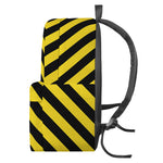 Black And Yellow Warning Striped Print Backpack