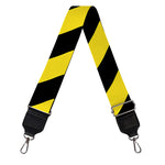 Black And Yellow Warning Striped Print Bag Strap