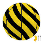 Black And Yellow Warning Striped Print Basketball