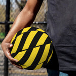 Black And Yellow Warning Striped Print Basketball