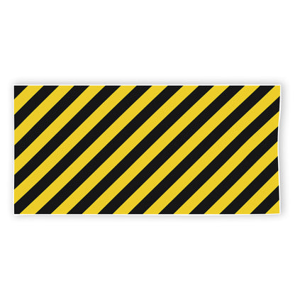 Black And Yellow Warning Striped Print Beach Towel