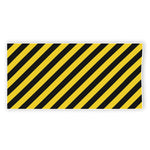 Black And Yellow Warning Striped Print Beach Towel