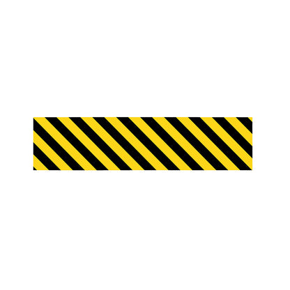 Black And Yellow Warning Striped Print Bed Runner