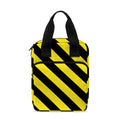Black And Yellow Warning Striped Print Bible Tote Bag