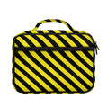 Black And Yellow Warning Striped Print Briefcase Bible Bag