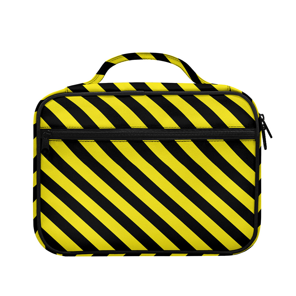 Black And Yellow Warning Striped Print Briefcase Bible Bag