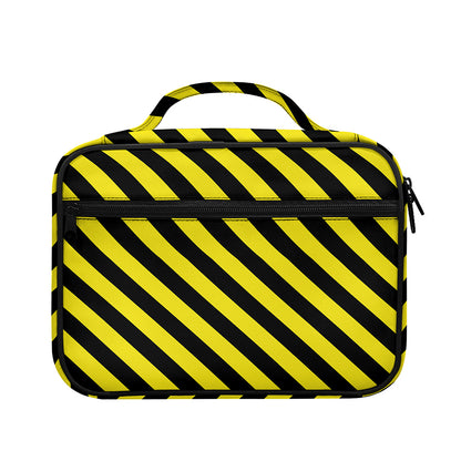 Black And Yellow Warning Striped Print Briefcase Bible Bag