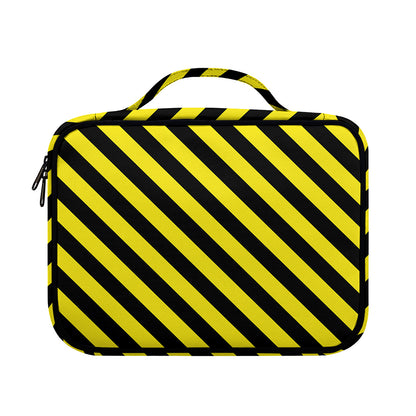 Black And Yellow Warning Striped Print Briefcase Bible Bag