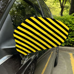 Black And Yellow Warning Striped Print Car Side Mirror Covers