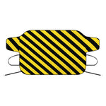 Black And Yellow Warning Striped Print Car Windshield Snow Cover