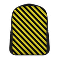 Black And Yellow Warning Striped Print Casual Backpack