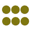 Black And Yellow Warning Striped Print Coaster Set