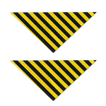 Black And Yellow Warning Striped Print Dog Bandana