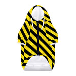Black And Yellow Warning Striped Print Dog Zip Up Hoodie
