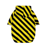 Black And Yellow Warning Striped Print Dog Zip Up Hoodie