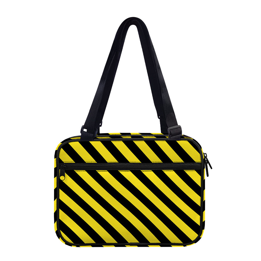 Black And Yellow Warning Striped Print Double Strap Bible Bag
