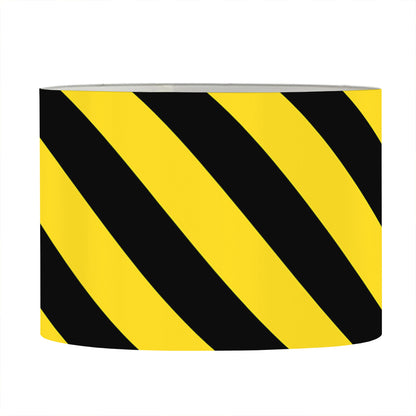 Black And Yellow Warning Striped Print Drum Lamp Shade