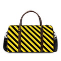 Black And Yellow Warning Striped Print Duffel Bag