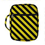 Black And Yellow Warning Striped Print Front Pocket Bible Bag