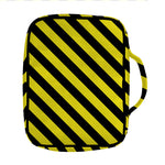 Black And Yellow Warning Striped Print Front Pocket Bible Bag