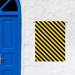Black And Yellow Warning Striped Print Garden Flag