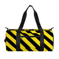 Black And Yellow Warning Striped Print Gym Bag