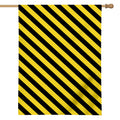 Black And Yellow Warning Striped Print House Flag