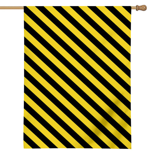Black And Yellow Warning Striped Print House Flag
