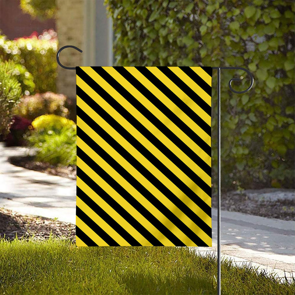 Black And Yellow Warning Striped Print House Flag