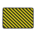 Black And Yellow Warning Striped Print Kitchen Mat