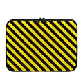 Black And Yellow Warning Striped Print Laptop Sleeve
