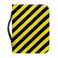 Black And Yellow Warning Striped Print Leather Bible Cover
