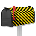 Black And Yellow Warning Striped Print Mailbox Cover
