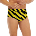 Black And Yellow Warning Striped Print Men's Briefs