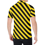 Black And Yellow Warning Striped Print Men's Shirt