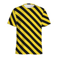 Black And Yellow Warning Striped Print Men's Athletic T-Shirt